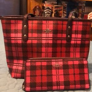 Coach Pocketbook with Matching Wallet